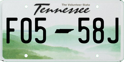 TN license plate F0558J