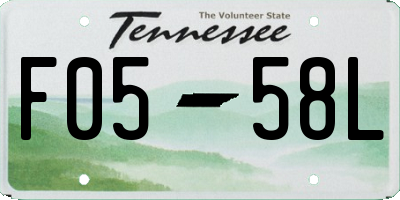 TN license plate F0558L