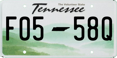 TN license plate F0558Q