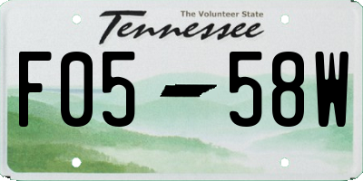 TN license plate F0558W