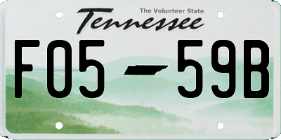 TN license plate F0559B