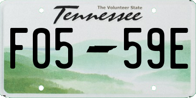 TN license plate F0559E