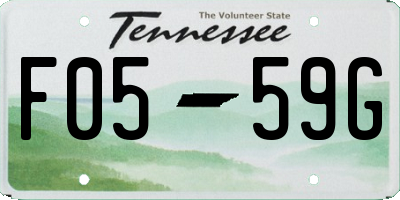 TN license plate F0559G