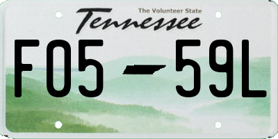 TN license plate F0559L