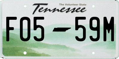 TN license plate F0559M