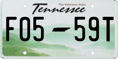 TN license plate F0559T
