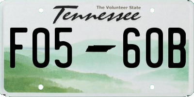 TN license plate F0560B