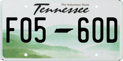 TN license plate F0560D