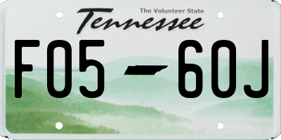 TN license plate F0560J