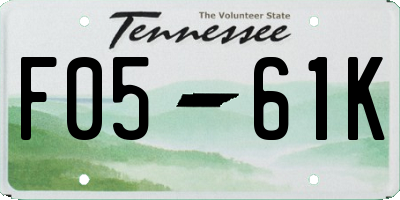 TN license plate F0561K