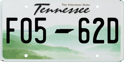 TN license plate F0562D