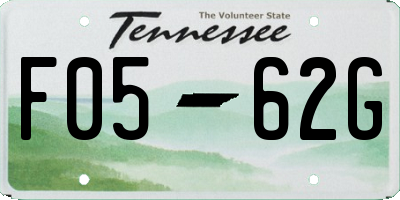 TN license plate F0562G