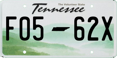 TN license plate F0562X
