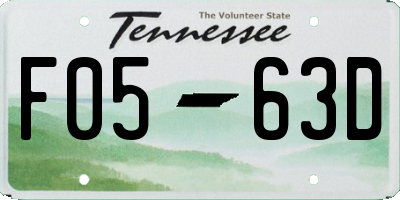 TN license plate F0563D