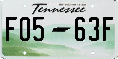 TN license plate F0563F