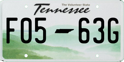 TN license plate F0563G