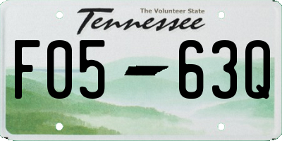 TN license plate F0563Q
