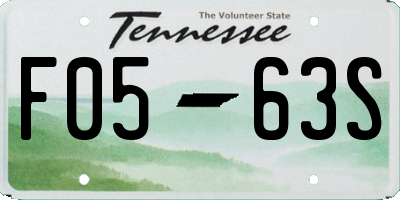 TN license plate F0563S