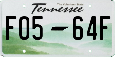 TN license plate F0564F