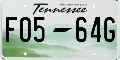 TN license plate F0564G