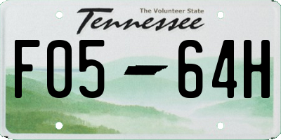 TN license plate F0564H