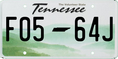 TN license plate F0564J