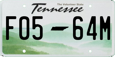 TN license plate F0564M