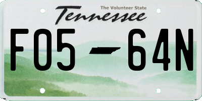 TN license plate F0564N