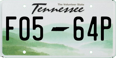 TN license plate F0564P