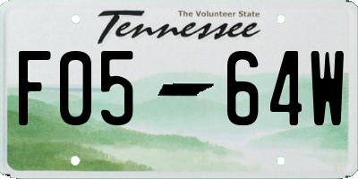 TN license plate F0564W