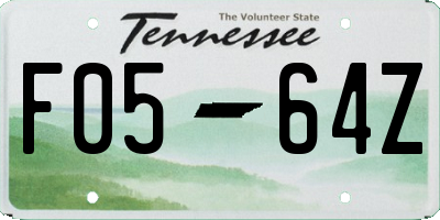 TN license plate F0564Z