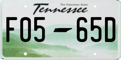 TN license plate F0565D