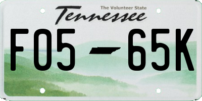 TN license plate F0565K