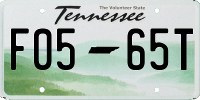 TN license plate F0565T