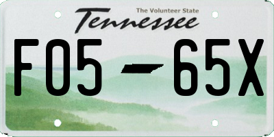 TN license plate F0565X
