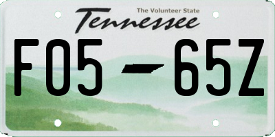TN license plate F0565Z