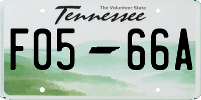 TN license plate F0566A