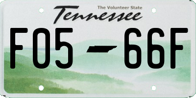 TN license plate F0566F