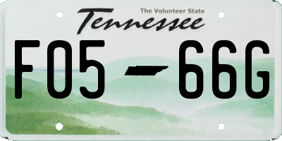 TN license plate F0566G