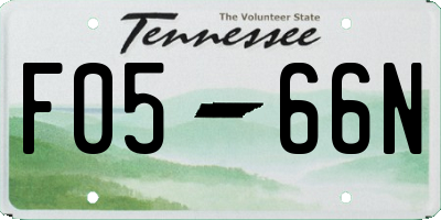 TN license plate F0566N