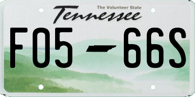 TN license plate F0566S