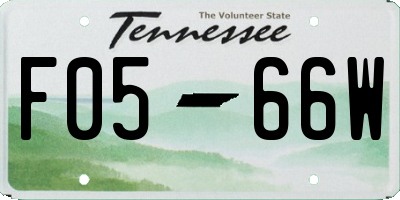 TN license plate F0566W
