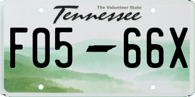 TN license plate F0566X