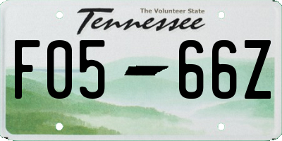 TN license plate F0566Z