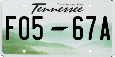TN license plate F0567A