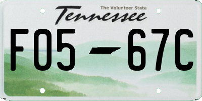 TN license plate F0567C