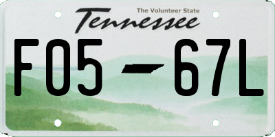 TN license plate F0567L