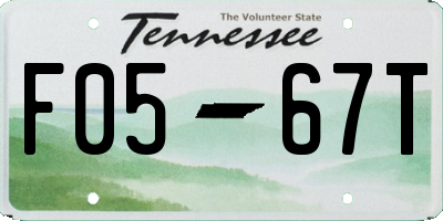 TN license plate F0567T