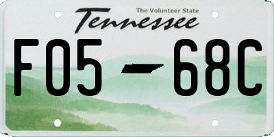 TN license plate F0568C