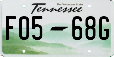 TN license plate F0568G
